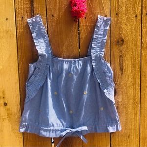 H&M Blue and Gold Polka Dot Top